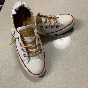 Women's white Converse slip on shoes